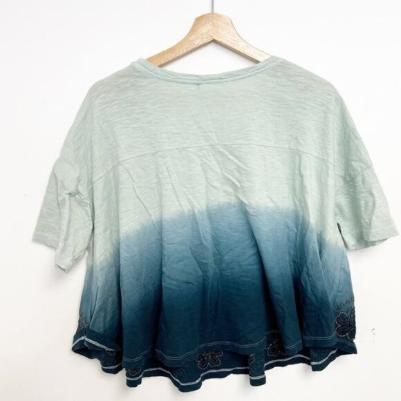 Anthropologie Tulsi Swing embroidered beaded floral oversized Tee top Sz S NWT - Picture 3 of 11